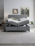 Velours Boxspringbett mit Stauraum Dunkelgrau MILANO