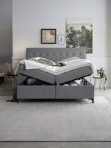 Velours Boxspringbett mit Stauraum Dunkelgrau MILANO