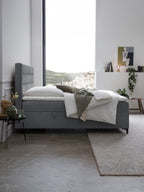 Velours Boxspringbett mit Stauraum Dunkelgrau MILANO