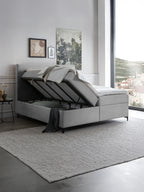 Velours Boxspringbett mit Stauraum Grau MILANO