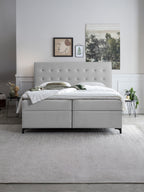 Velours Boxspringbett mit Stauraum Grau MILANO