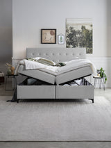 Velours Boxspringbett mit Stauraum Grau MILANO
