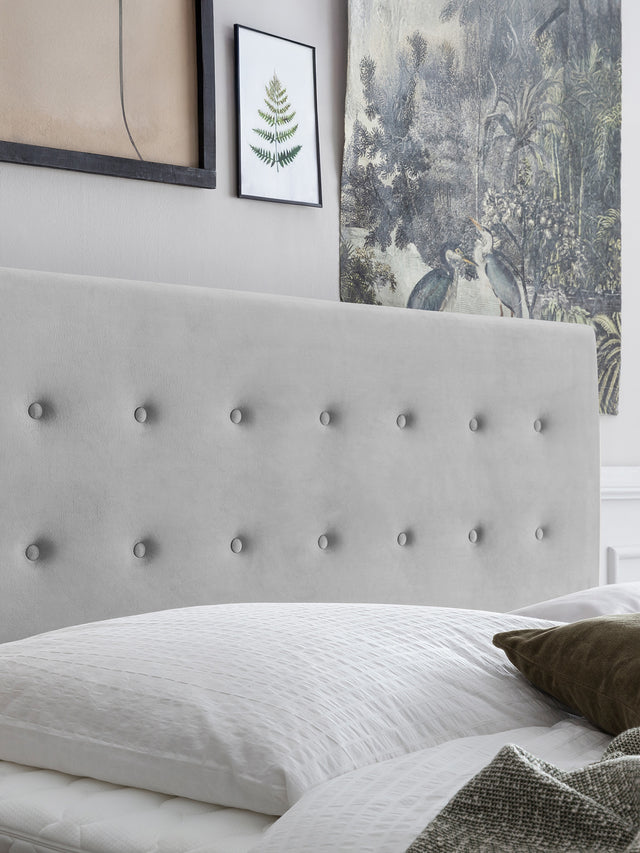 Velours Boxspringbett mit Stauraum Grau MILANO