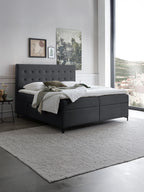 Velours Boxspringbett mit Stauraum Schwarz MILANO