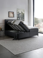 Velours Boxspringbett mit Stauraum Schwarz MILANO