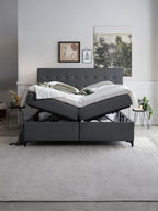 Velours Boxspringbett mit Stauraum Schwarz MILANO