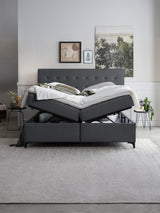 Velours Boxspringbett mit Stauraum Schwarz MILANO