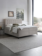 Velours Boxspringbett mit Stauraum Taupe MILANO