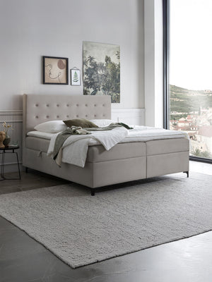 Velours Boxspringbett mit Stauraum Taupe MILANO