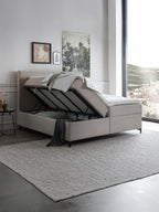 Velours Boxspringbett mit Stauraum Taupe MILANO