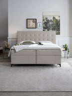 Velours Boxspringbett mit Stauraum Taupe MILANO
