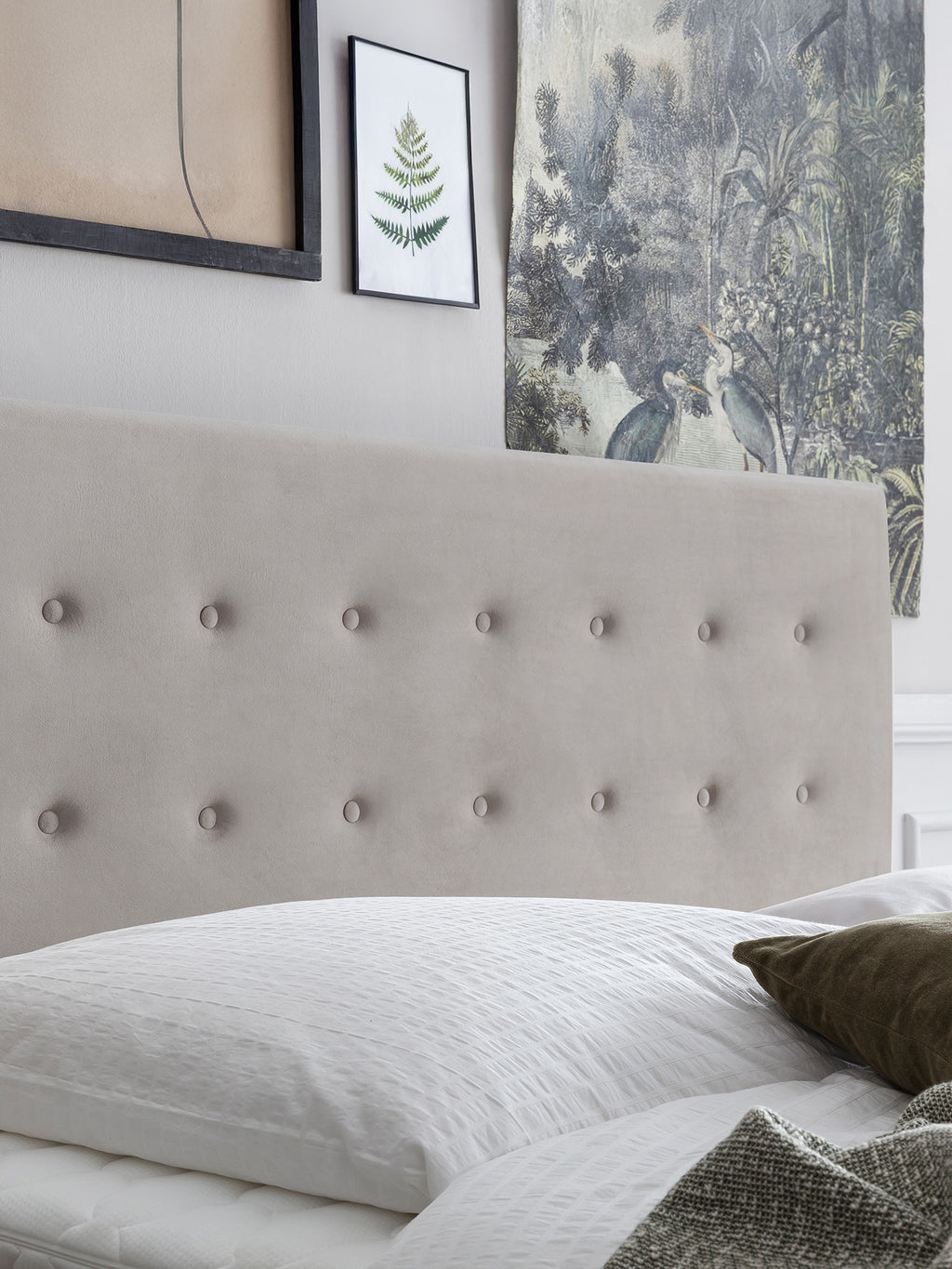 Velours Boxspringbett mit Stauraum Taupe MILANO