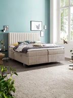 Samt Boxspringbett mit Stauraum Beige PARIS