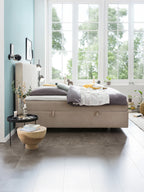 Samt Boxspringbett mit Stauraum Beige PARIS