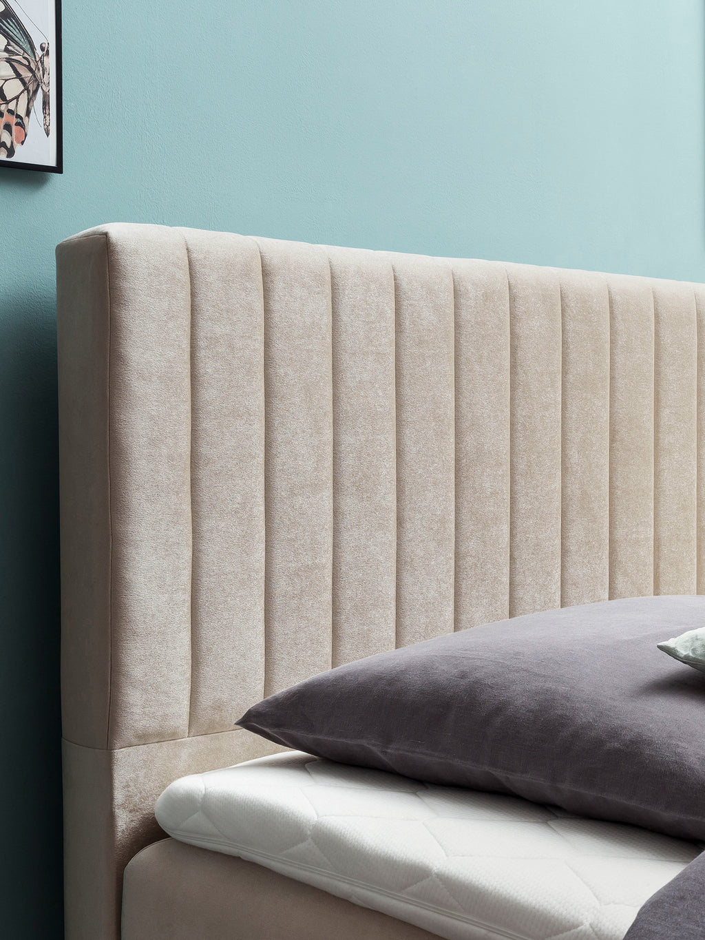 Samt Boxspringbett mit Stauraum Beige PARIS