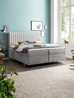 Samt Boxspringbett mit Stauraum Grau PARIS
