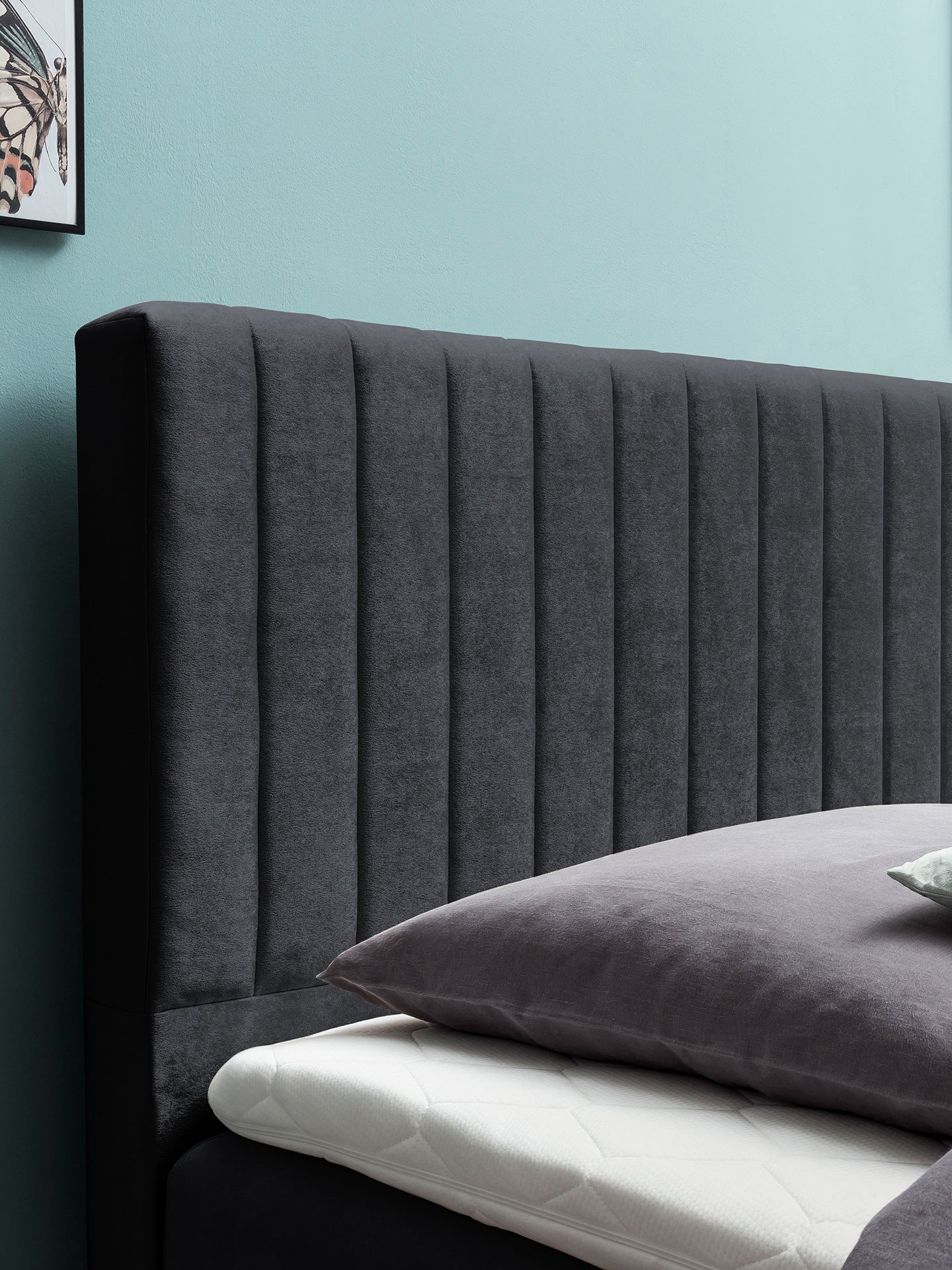 Samt Boxspringbett mit Stauraum Schwarz PARIS