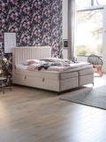 Velours Boxspringbett mit Stauraum Creme PARIS