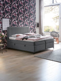 Velours Boxspringbett mit Stauraum Dunkelgrau PARIS