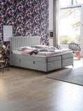 Velours Boxspringbett mit Stauraum Grau PARIS