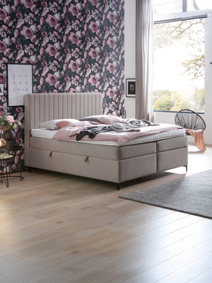 Velours Boxspringbett mit Stauraum Taupe PARIS