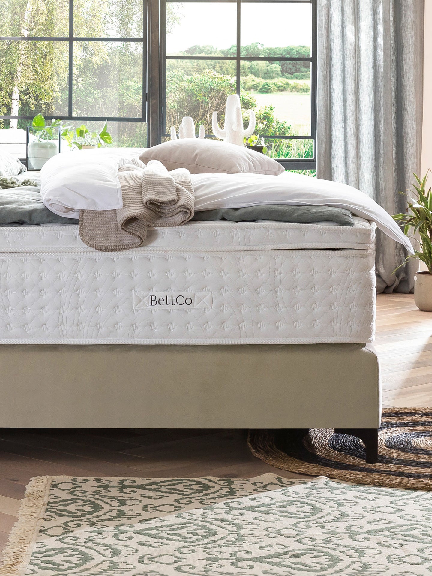 Velours Boxspringbett Creme MAISON