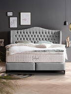 Velours Boxspringbett Grau MAISON