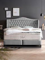 Velours Boxspringbett Grau MAISON