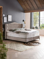 Velours Boxspringbett Taupe MAISON