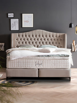 Velours Boxspringbett Taupe MAISON