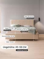 Velours Bett mit Stauraum Dunkelgrau Paris