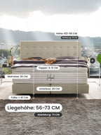 Velours Boxspringbett Grau MILANO