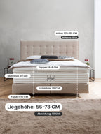Webstoff Boxspringbett Hellgrau MILANO