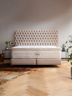 Velours Boxspringbett Creme VALENCIA