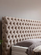 Velours Boxspringbett Creme VALENCIA