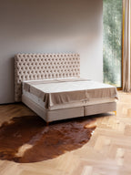 Velours Boxspringbett Creme VALENCIA