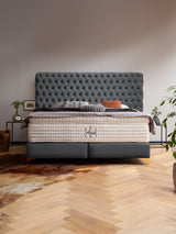 Velours Boxspringbett Dunkelgrau VALENCIA