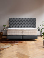 Velours Boxspringbett Dunkelgrau VALENCIA