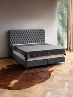 Velours Boxspringbett Dunkelgrau VALENCIA