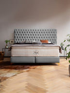 Velours Boxspringbett Grau VALENCIA
