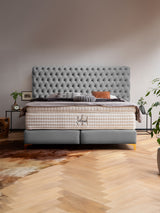 Velours Boxspringbett Grau VALENCIA