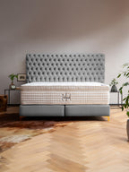 Velours Boxspringbett Grau VALENCIA
