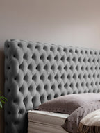 Velours Boxspringbett Grau VALENCIA