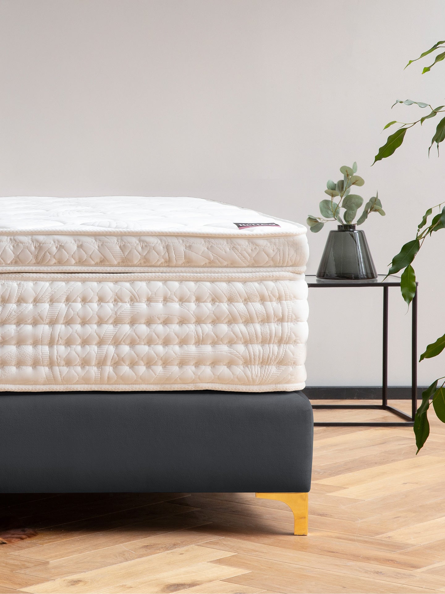 Velours Boxspringbett Schwarz VALENCIA