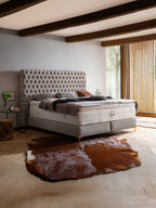 Velours Boxspringbett Taupe VALENCIA