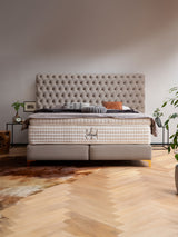 Velours Boxspringbett Taupe VALENCIA