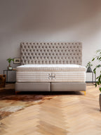 Velours Boxspringbett Taupe VALENCIA