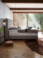 Velours Boxspringbett Taupe VALENCIA