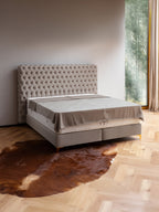 Velours Boxspringbett Taupe VALENCIA