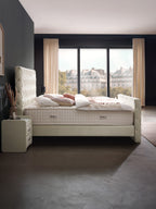 Velours Luxus Boxspringbett Creme CROWNE